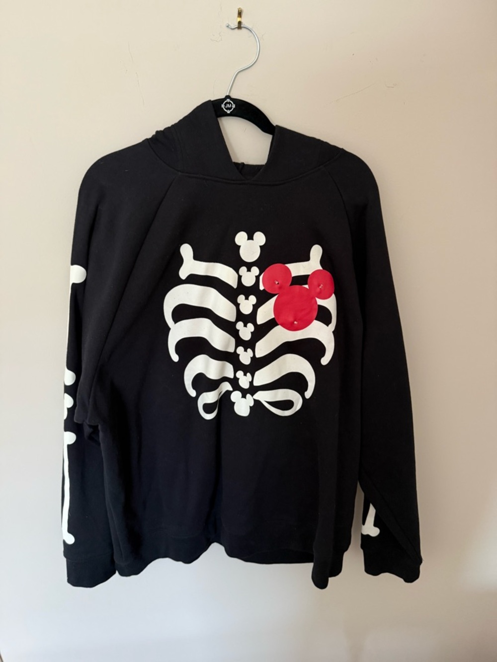 RARE Disney Mickey Mouse Black Skeleton Hoodie. GLOW IN THE DARK, LIGHT UP!